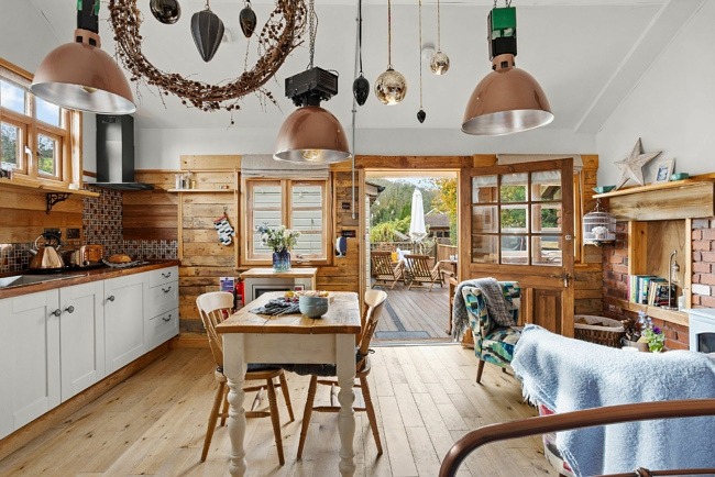 Kitchen, dining and living areas - Porth Chapel