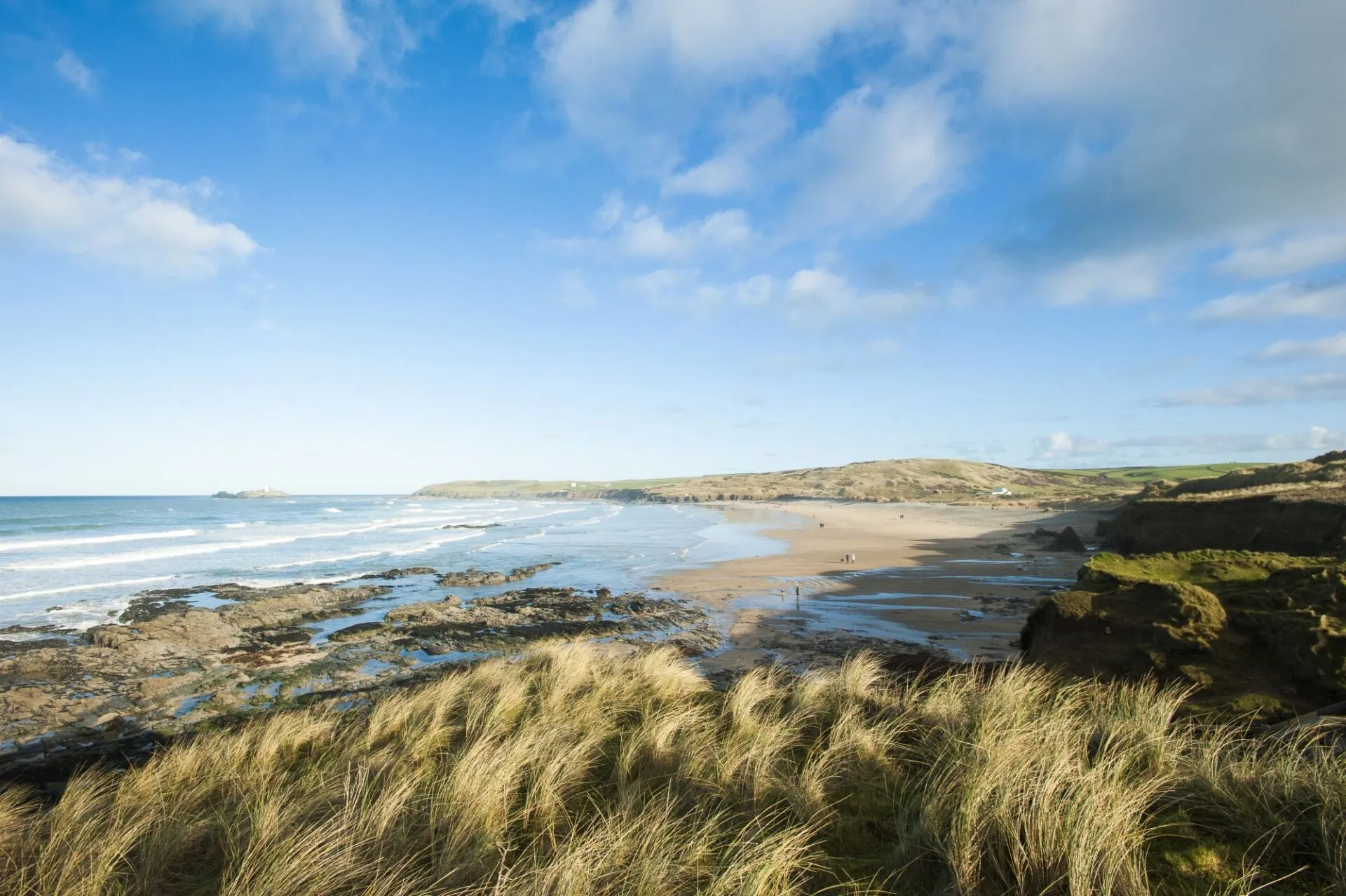 Looking towards Gwithian beach from Hayle in Cornwall