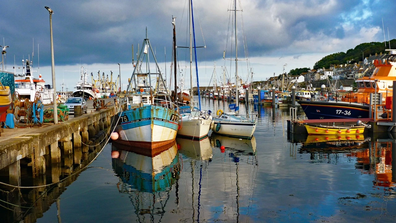 Newlyn Harbour Fishing Boats Cornwall