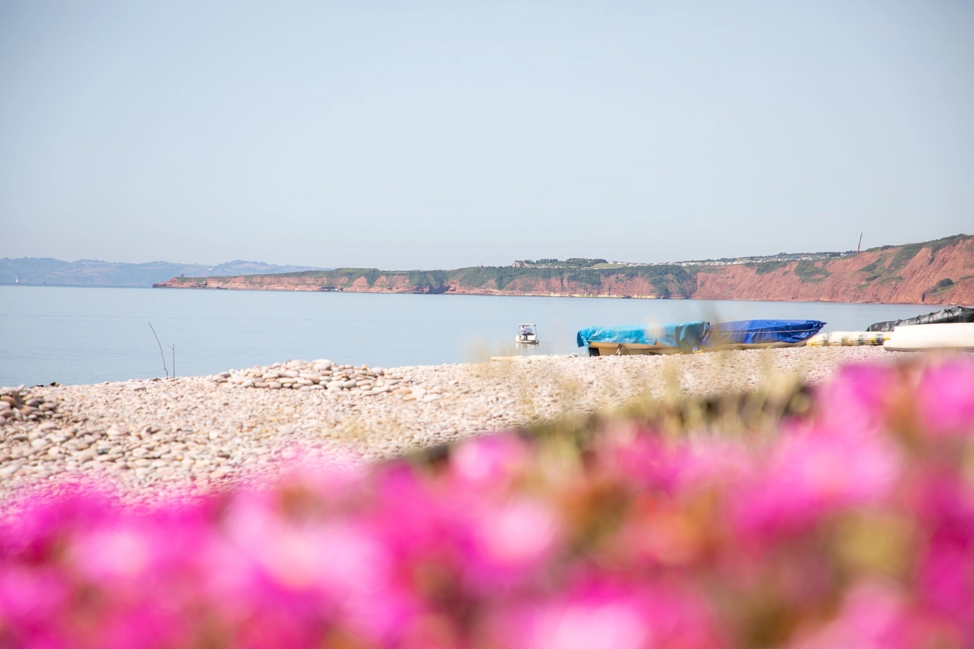 Proud to be BCorp - Budleigh Salterton pebble beach in East Devon