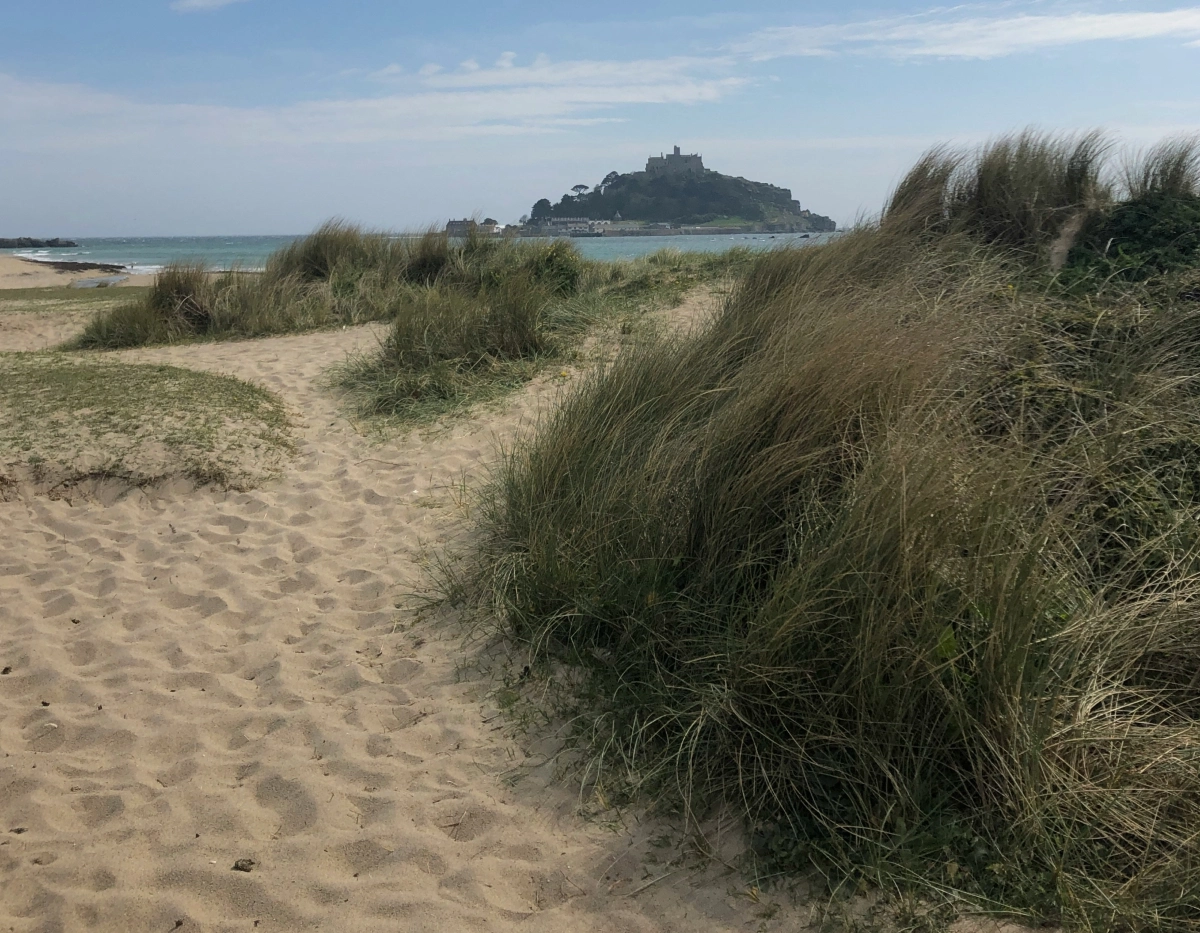 St Michael's Mount perches off the coast of Marazion in Cornwall