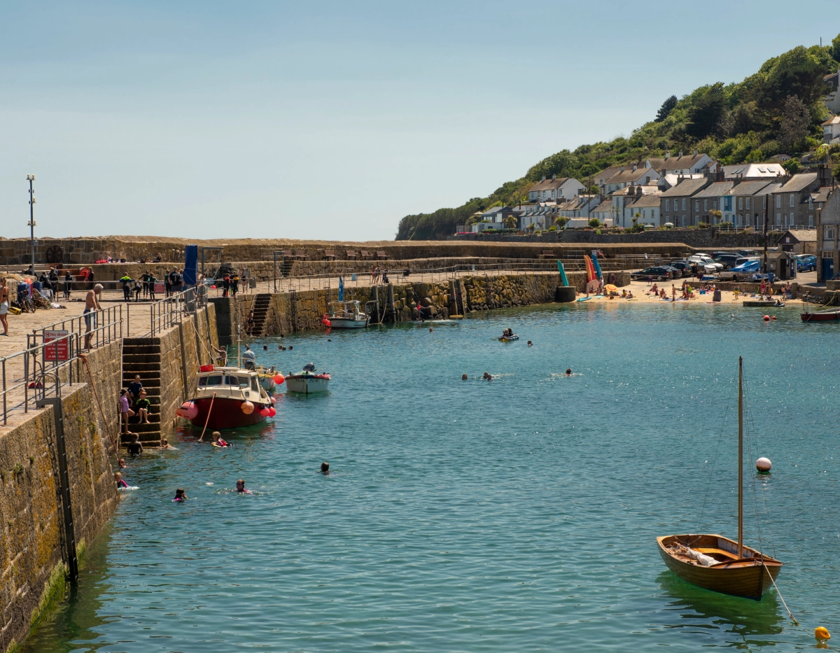 The picturesque harbour in Mousehole village, Cornwall