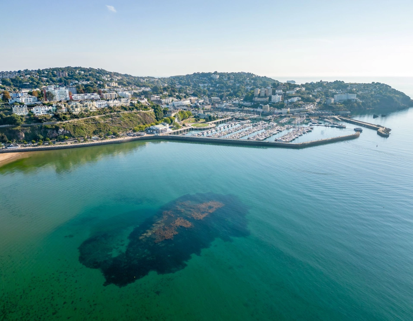 Aerial view of Torquay Harbour and marina in South Devon