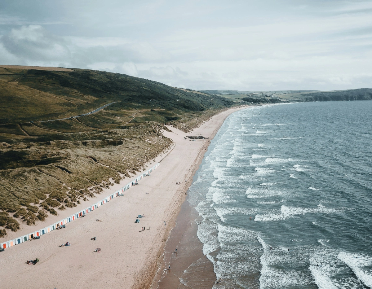 Woolacombe's award-winning beach and sand dunes in North Devon
